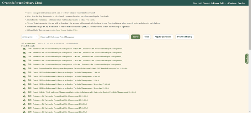 Auswahl des gewünschten Produktes Primavera P6 Professional Project Manager (PPM)